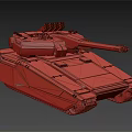 Modern Camouflage Military Tank With Turret Main Gun Barrel And Tracks