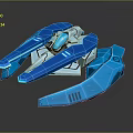 Futuristic Blue Aerospace Spacecraft Components With Sleek Modern Design And Shiny Surface