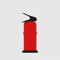 Public Facility Red Fire Extinguisher With Black Top And Base 3d model