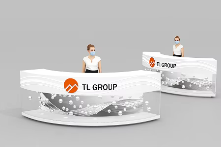 Modern reception desk 3d model