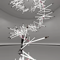 Biennale Line Lamp Light Strip LED Lamp T5 Lamp Generator Art Device Meichen Art Wire 3d model