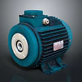 Blue Green Industrial Electric Motor With Cooling Fins Shaft And Terminal Box
