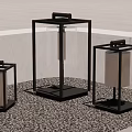 Modern Outdoor Lights With Black Frame And Warm Glow For Garden Decor Lighting