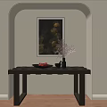 Middle Ancient Style End View Cabinet Middle Ancient Style Decorative Ornaments Combination Vase Middle Ancient Decorative Painting 3d model
