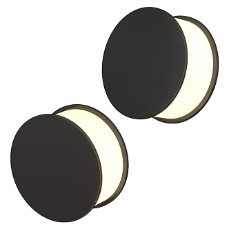 Modern round cake black wall lamp 3d model