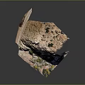 Red Rock Terrain With Irregular Eroded Rock Formations And Natural Vegetation Growth