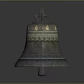 Bronze Bell With Intricate Carvings Decorative Patterns And Ornate Handle