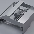 Sturdy Industrial Equipment Metal Structure With Sliding Rails And Mechanical Platform