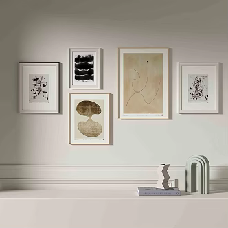 Modern minimalist abstract decorative painting 3d model