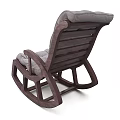 Comfortable Beige Rocking Chair With Wooden Frame And Button Tufted Padded Cushion
