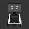 Modern Service Robot With Screen Eyes And Black White Wheel Design