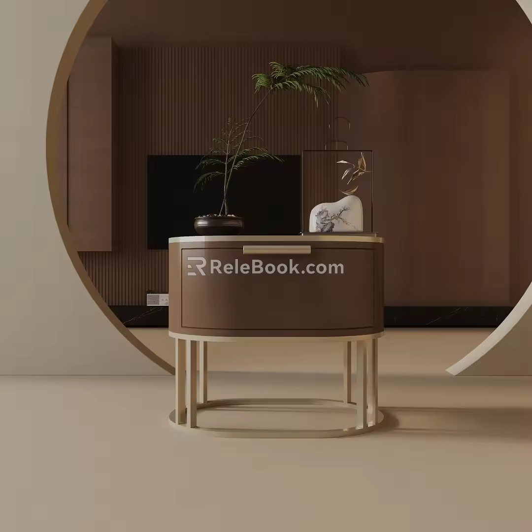 Modern Bedside Cabinet 3d model