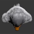Fluffy 3D Creature With Orange Beak And Short Legs On White Background