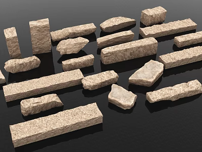 Natural Rockery Stones with Various Shapes and Sizes for Landscaping Projects 3d model