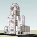 Classical Style Tall Office Building With Ornate Top And Symmetrical Exterior Design