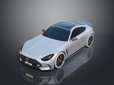 White Sports Car With Sleek Aerodynamic Body Rear Spoiler And Sporty Alloy Wheels 3d model