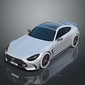 White Sports Car With Sleek Aerodynamic Body Rear Spoiler And Sporty Alloy Wheels