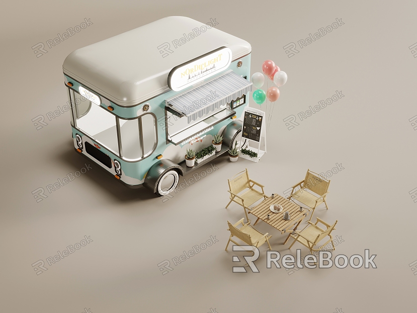 Modern fast food car tables and chairs model