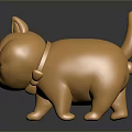 Golden Shiny Cat Shaped Decorative Figurine For Home Furniture Accessory