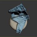 Light Blue Denim Jeans With Drawstring Waist Loose Fit For Casual Wear