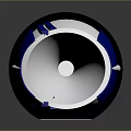Shiny Blue And Silver Trophy With Black Base And Engraved Nameplate