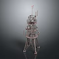 Steel Communication Tower With Multiple Platforms And Antennas Metal Structure For Signal Transmission