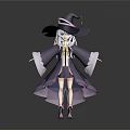 Magic Themed Game And Movie Character With Purple Wizard Hat Light Hair And Pink Shoes