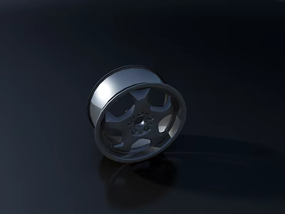 Car Wheel Rim With Silver Metallic Finish And Modern Spoke Design 3d model