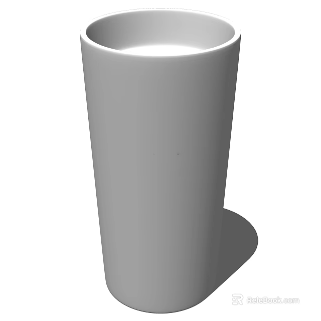 Sleek White Cylindrical Washbasin with Minimalist Modern Design and Smooth Surface 3d model 