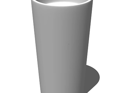 Sleek White Cylindrical Washbasin with Minimalist Modern Design and Smooth Surface 3d model