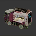 Retro Bites Food Truck With Purple White Design And Neon Service Window