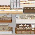 Modern Dessert Bakery Bread Display Rack Cake Display Cabinet Baking Shop Shelf Dessert Shop Shelf Bread Shelf 3d model
