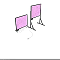 Musical Instruments and Art Supplies Display on Wheeled Whiteboard Stands with Purple Math Charts and Formulas