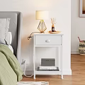 White Bedroom Shelving Unit With Drawer Lamp Diffuser Tray Books And Box