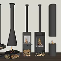 Modern Black Fireplaces With Different Designs Wood And Chimney For Interior Decor