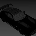 Black Luxury High Performance Sports Car With Aerodynamic Rear Wing And Red Brake Calipers