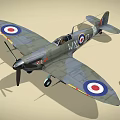 Vintage Military Fighter Plane With Roundels And WX T Markings On Wings