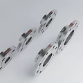 Stainless Steel Industrial Flanges With Multiple Holes And Different Designs 3d model