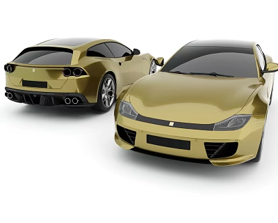 Car Motor Vehicle Car Black Gold Sports Car 3d model