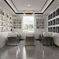 Modern Beauty Salon Interior With Round Mirrors Styling Chairs And Marble Accents