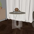 Modern Minimalist Side Table With White Tabletop And Transparent Acrylic Legs For Living Room Decor