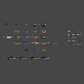 Medieval Game and Movie Characters with Various Colored Armors and Different Costume Styles