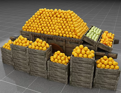Modern Ground Pile Fruit Pile 3d model