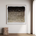 Square Textured Wall Art With Gradient Black To Beige Design And White Frame 3d model