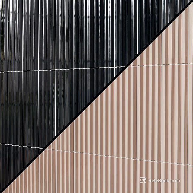 Modern Interior Wall Design With Black And Beige Vertical Stripes And Diagonal Pattern 3d model