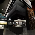 Modern Exhibition Hall Interior Featuring Historical Exhibits Wall Carvings And Display Cabinets