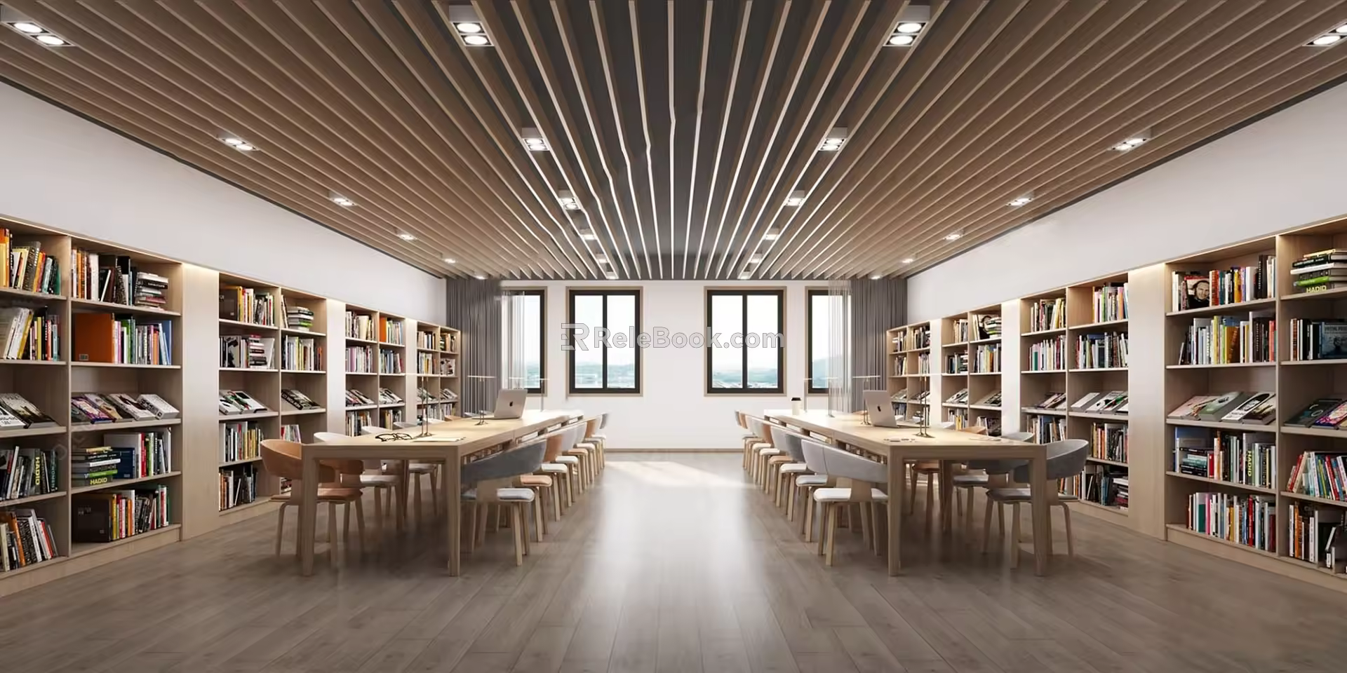 Modern Reading Room Library Reading Room 3d model
