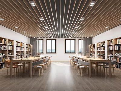 Modern Reading Room Library Reading Room 3d model