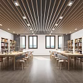 Modern Reading Room Library Reading Room 3d model
