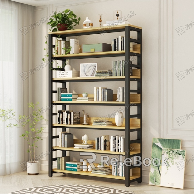 Modern Bookshelf Bookshelf Storage Rack Decorative Rack Ornaments model